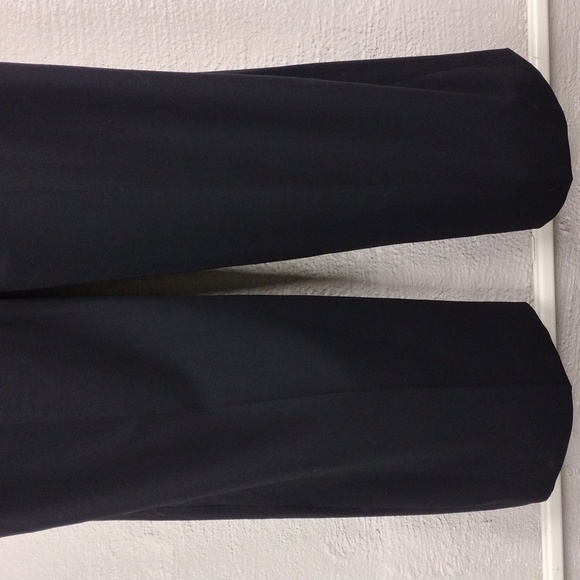 Calvin Klein Black Mid Rise Flat Front Button Zipper Flare Leg Trouser Pant - Picture 10 of 12